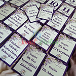 Mor Çiçek Kuş Temalı Parti-Anı Kartları